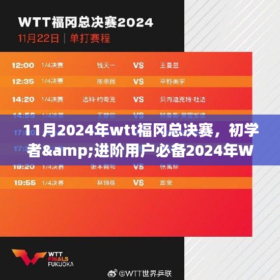 初学者与进阶用户必备，2024年WTT福冈总决赛观赛指南与任务攻略