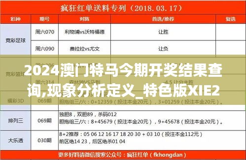 2024澳门特马今期开奖结果查询,现象分析定义_特色版XIE24.551