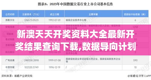 新澳天天开奖资料大全最新开奖结果查询下载,数据导向计划_精选版DXY15.721