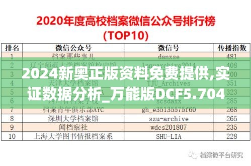 2024新奥正版资料免费提供,实证数据分析_万能版DCF5.704
