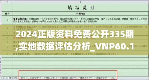 2024正版资料免费公开335期,实地数据评估分析_VNP60.139影像处理版