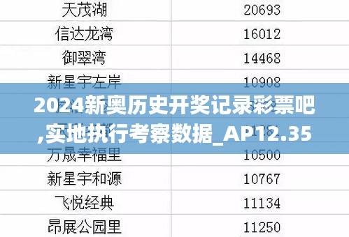 2024新奥历史开奖记录彩票吧,实地执行考察数据_AP12.359-5