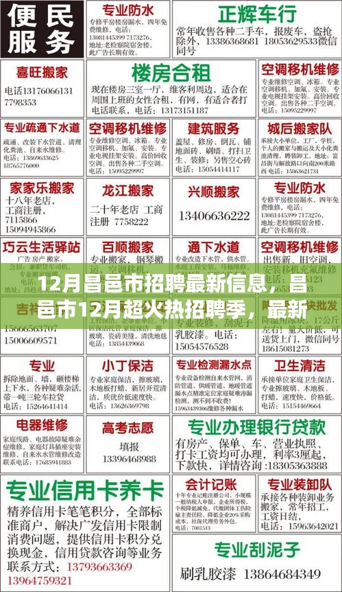 昌邑市12月火热招聘季，最新职位信息大放送，好工作等你来挑！