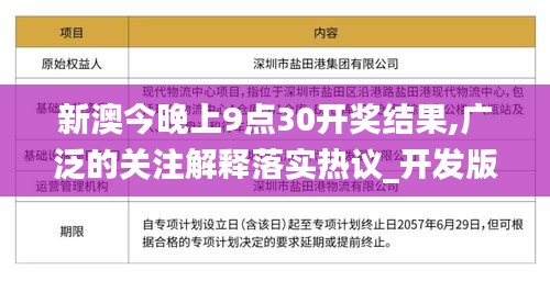 新澳今晚上9点30开奖结果,广泛的关注解释落实热议_开发版4.630-9