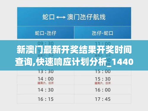 新澳门最新开奖结果开奖时间查询,快速响应计划分析_1440p157.858-4