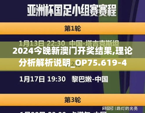2024今晚新澳门开奖结果,理论分析解析说明_OP75.619-4
