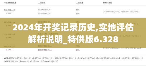 2024年开奖记录历史,实地评估解析说明_特供版6.328
