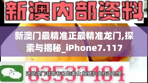 新澳门最精准正最精准龙门,探索与揭秘_iPhone7.117