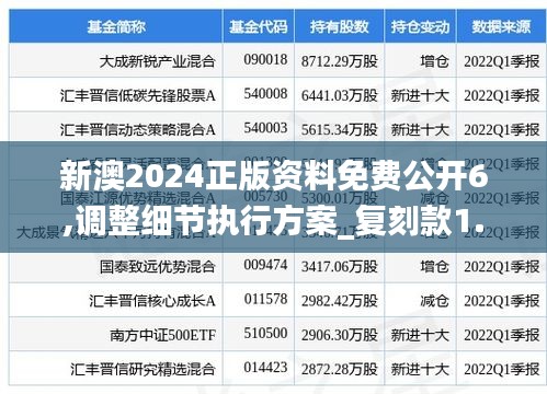新澳2024正版资料免费公开6,调整细节执行方案_复刻款1.626
