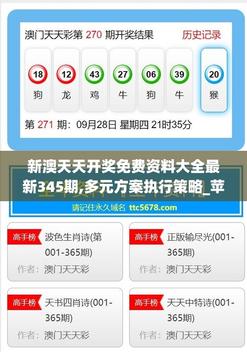 新澳天天开奖免费资料大全最新345期,多元方案执行策略_苹果版3.644