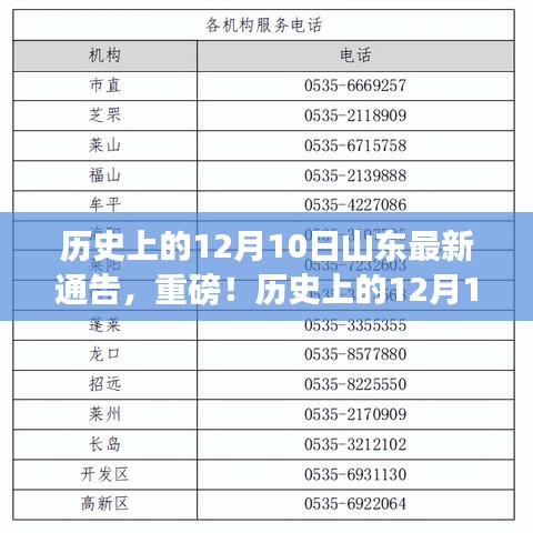 历史上的12月10日与山东最新通告，揭秘那些不可不知的大事记！