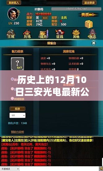历史上的12月10日三安光电最新公告深度解读及观点阐述