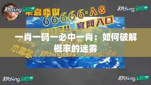 一肖一码一必中一肖：如何破解概率的迷雾