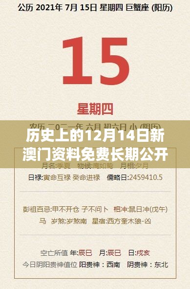 历史上的12月14日新澳门资料免费长期公开,2024：探索澳门历史文化的宝贵资源