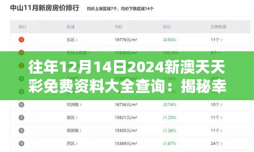往年12月14日2024新澳天天彩免费资料大全查询：揭秘幸运数字的规律之谜