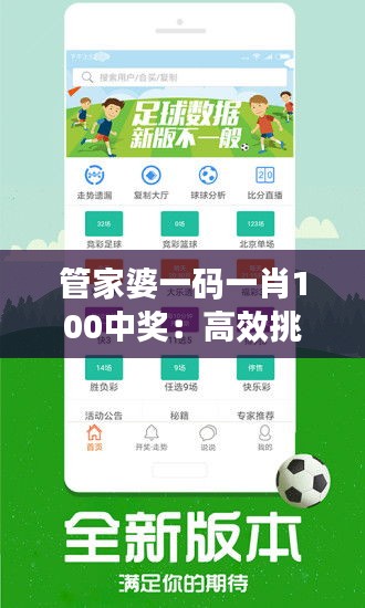 管家婆一码一肖100中奖：高效挑选策略秘籍