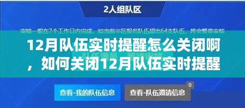 实用指南，如何轻松关闭12月队伍实时提醒？