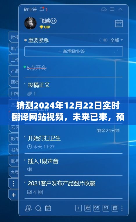 未来已来，预测实时翻译网站视频的发展与影响，展望2024年12月22日
