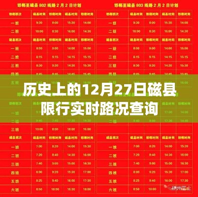 磁县历史限行实时路况查询，12月27日更新