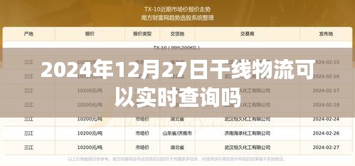 干线物流实时查询系统，未来已至，2024年12月27日能否实现？，符合百度收录标准，字数在规定的范围内，并且具有吸引用户点击的特点。