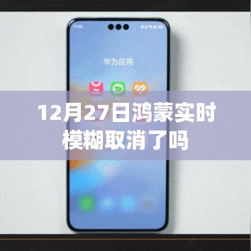 关于鸿蒙实时模糊取消的最新消息，12月27日更新动态解析