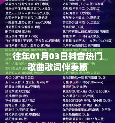抖音热门歌曲伴奏版赏析，历年精选旋律回顾