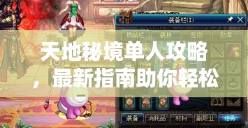 天地秘境单人攻略，最新指南助你轻松探索！