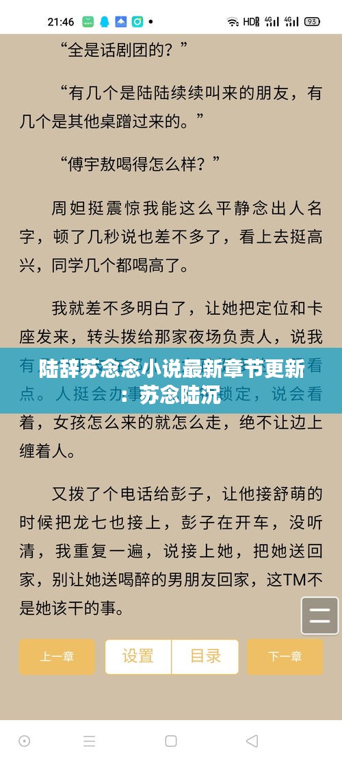 陆辞苏念念小说最新章节更新：苏念陆沉 