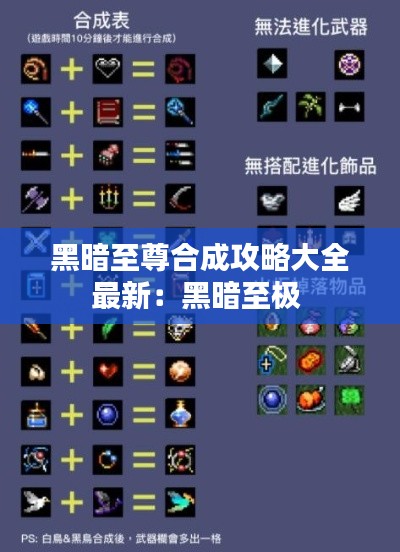 黑暗至尊合成攻略大全最新：黑暗至极 