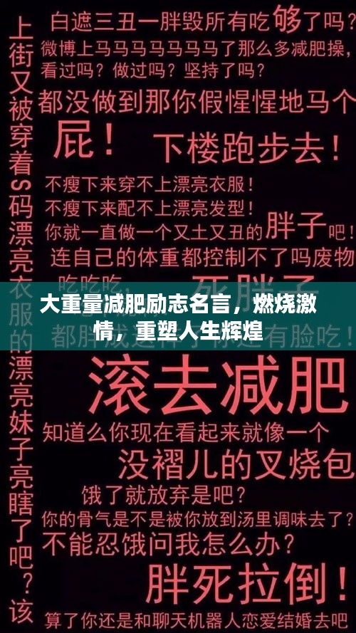 大重量减肥励志名言，燃烧激情，重塑人生辉煌