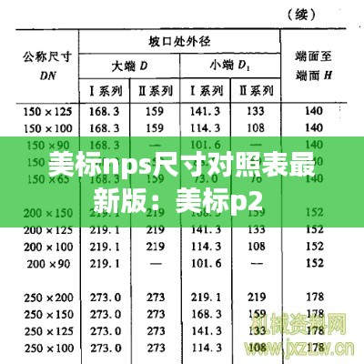 美标nps尺寸对照表最新版：美标p2 
