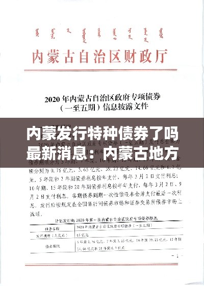 内蒙发行特种债券了吗最新消息：内蒙古地方债券 