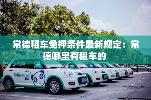 常德租车免押条件最新规定：常德哪里有租车的 