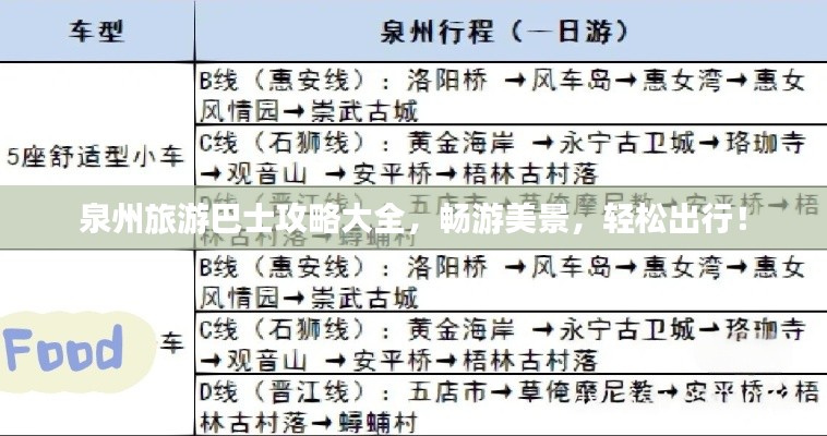 泉州旅游巴士攻略大全，畅游美景，轻松出行！