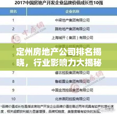 定州房地产公司排名揭晓，行业影响力大揭秘！