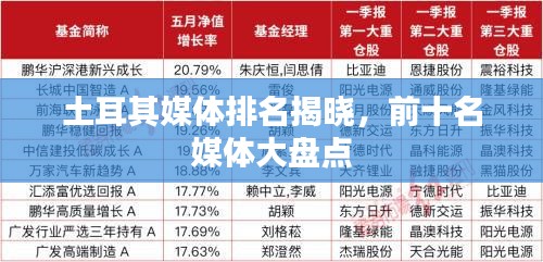 土耳其媒体排名揭晓，前十名媒体大盘点