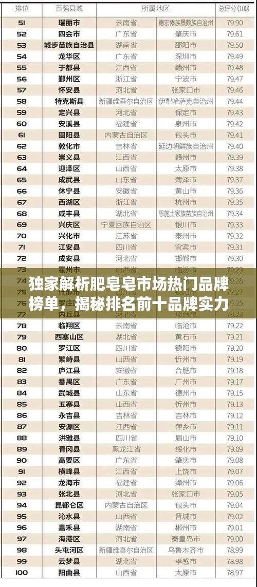 独家解析肥皂皂市场热门品牌榜单，揭秘排名前十品牌实力！