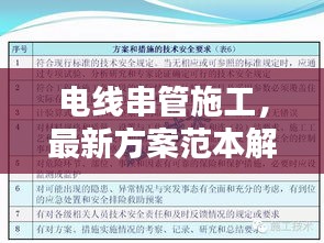 电线串管施工，最新方案范本解析