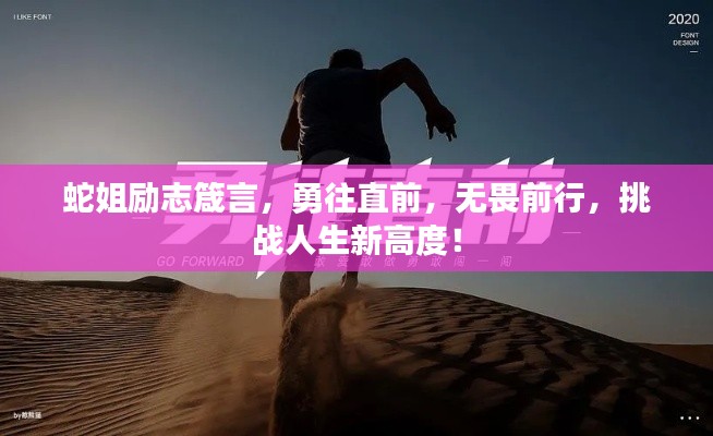 蛇姐励志箴言，勇往直前，无畏前行，挑战人生新高度！