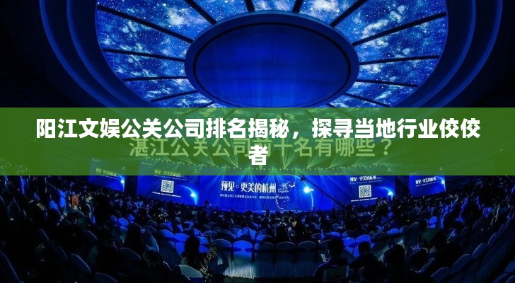 阳江文娱公关公司排名揭秘，探寻当地行业佼佼者