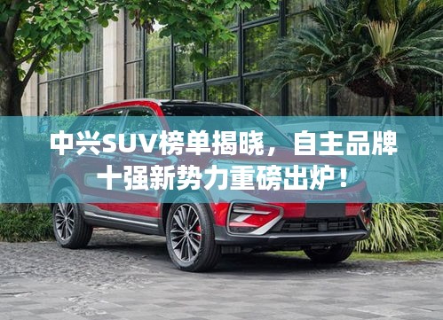 中兴SUV榜单揭晓，自主品牌十强新势力重磅出炉！