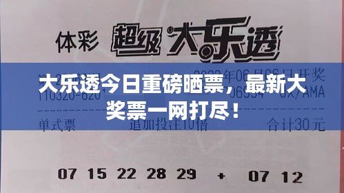 大乐透今日重磅晒票，最新大奖票一网打尽！