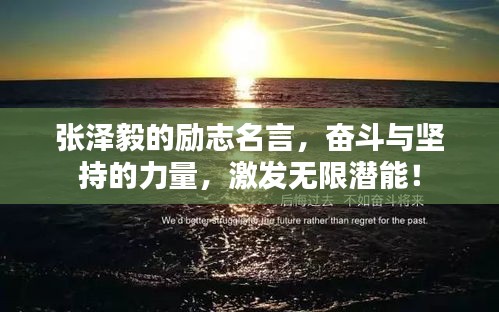 张泽毅的励志名言，奋斗与坚持的力量，激发无限潜能！