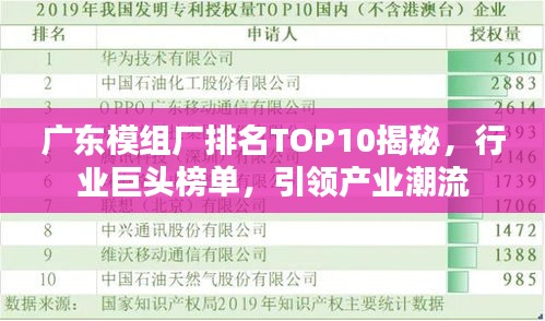 广东模组厂排名TOP10揭秘，行业巨头榜单，引领产业潮流