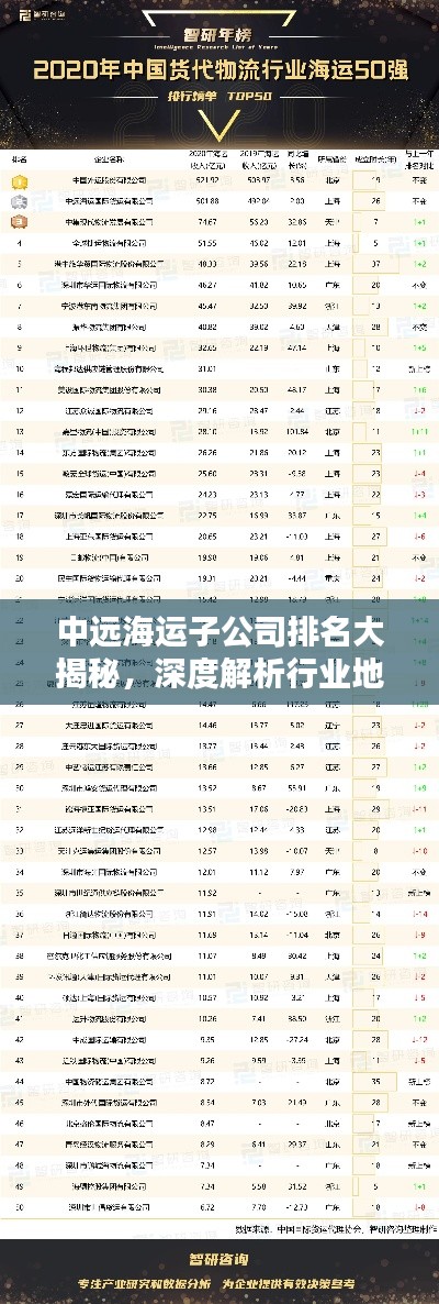 中远海运子公司排名大揭秘，深度解析行业地位与影响力