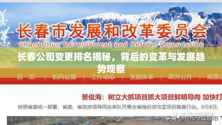 长春公司变更排名揭秘，背后的变革与发展趋势观察