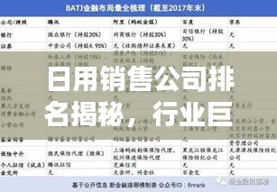 日用销售公司排名揭秘，行业巨头及成功秘诀探究