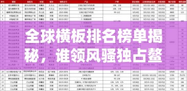 全球横板排名榜单揭秘，谁领风骚独占鳌头？