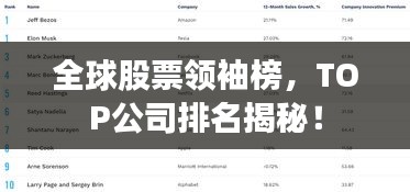 全球股票领袖榜，TOP公司排名揭秘！