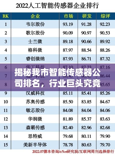 揭秘我市智能传感器公司排名，行业巨头究竟花落谁家？